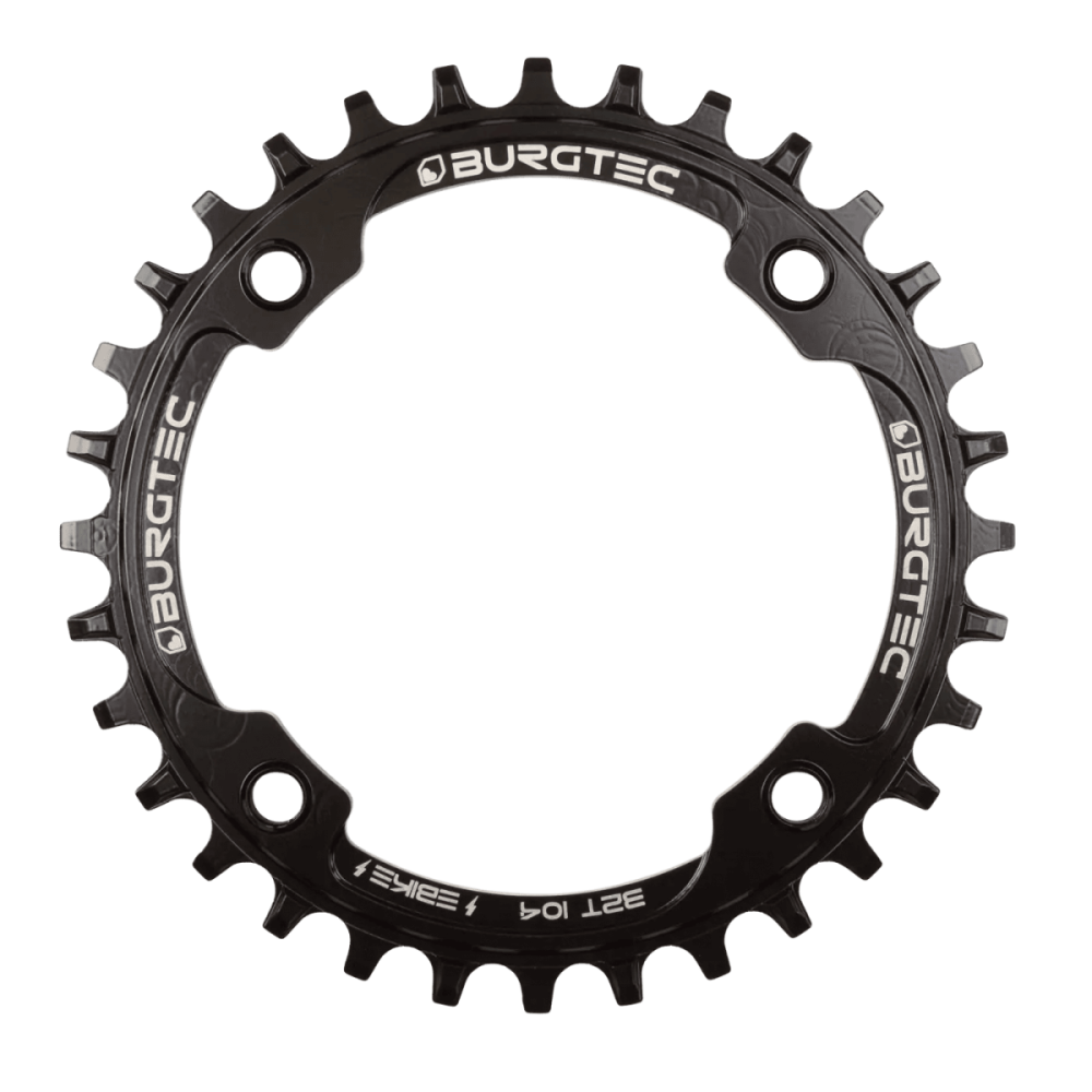 Burgtec 104mm BCD Inside Fit E-Bike Steel Thick Thin Chainring, Burgtec Black, 32T