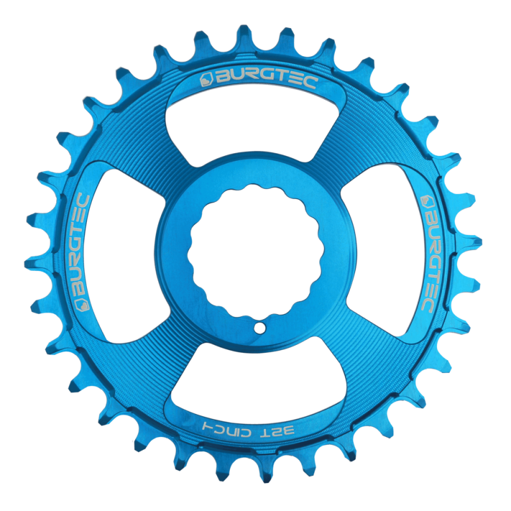 Burgtec 3mm Offset Thick Thin Chainring for Race Face Cinch - 30T - Deep Blue
