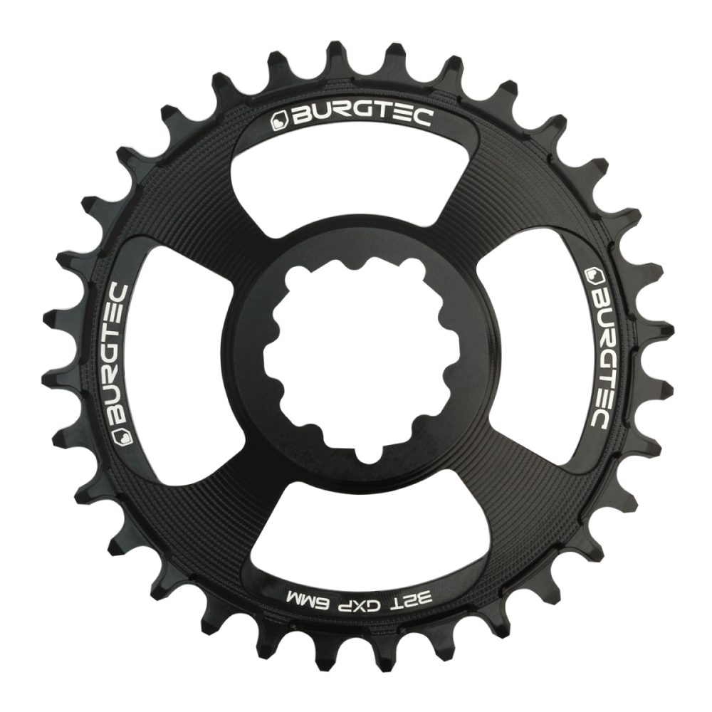 Burgtec 6mm Offset Thick Thin Chainring for SRAM 3-Bolt - 30T - Black, Burgtec Black