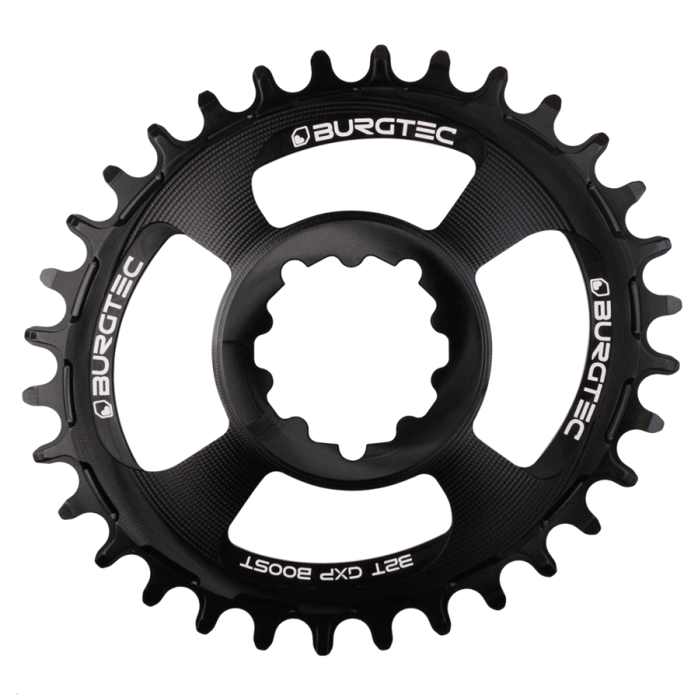 Burgtec Oval 3mm Offset Thick Thin Chainring for SRAM 3-Bolt - 32T - Race Red