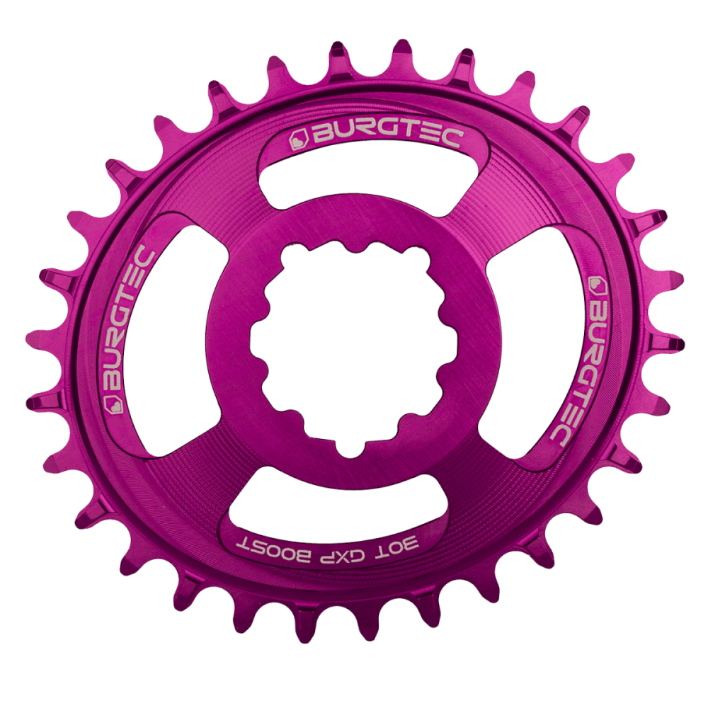 Burgtec Oval 3mm Offset Thick Thin Chainring for SRAM 3-Bolt - 32T - Race Red