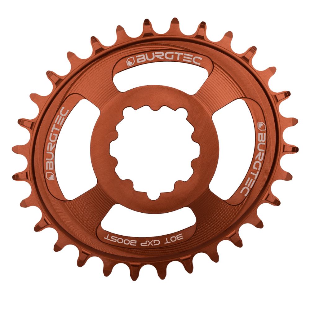 Burgtec Oval 3mm Offset Thick Thin Chainring for SRAM 3-Bolt - 30T - Kash Bronze
