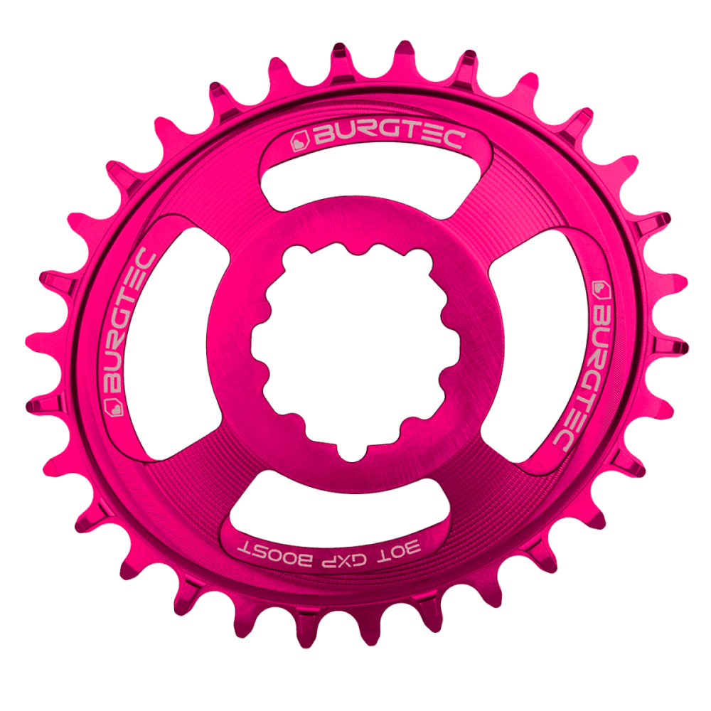 Burgtec Oval 3mm Offset Thick Thin Chainring for SRAM 3-Bolt - 32T - Race Red