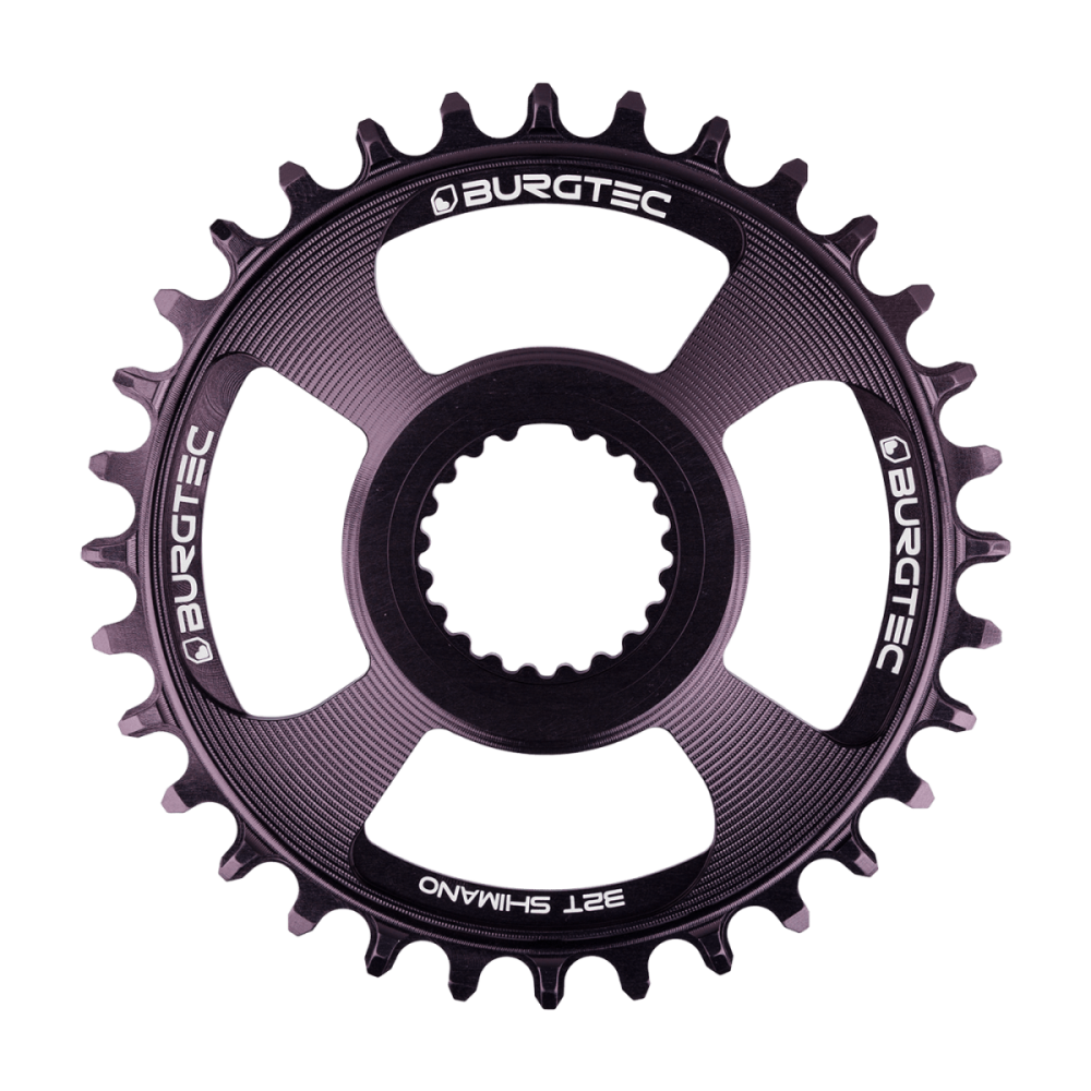 Burgtec Thick Thin Chainring for Shimano Direct Mount - 32T - Black Sapphire
