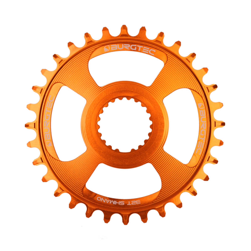Burgtec Thick Thin Chainring for Shimano Direct Mount - 34T - Iron Bro Orange