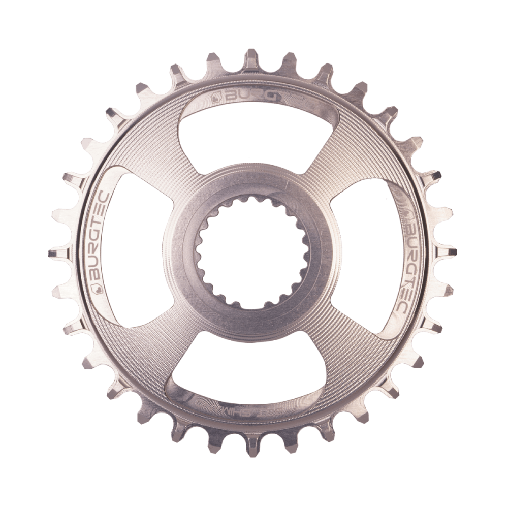 Burgtec Thick Thin Chainring for Shimano Direct Mount - 32T - Rhodium Silver