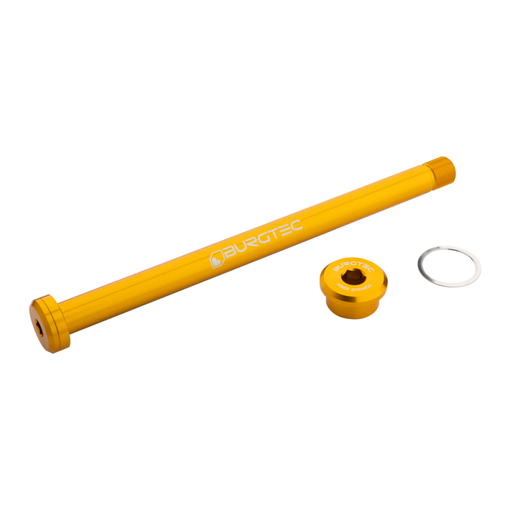 Burgtec Rocky Mountain 173mm Rear Axle - Bullion Gold, Burgtec Bullion Gold