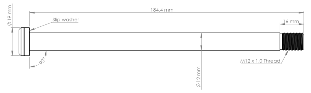 Burgtec Trek 184.5mm Rear Axle Bullion Gold, Burgtec Bullion Gold
