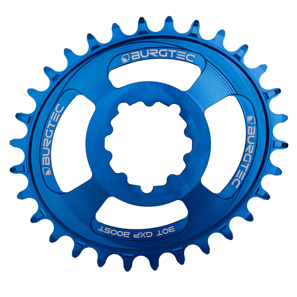 Burgtec Oval 3mm Offset Thick Thin Chainring for SRAM 3-Bolt - 30T - Toxic Barbie Pink