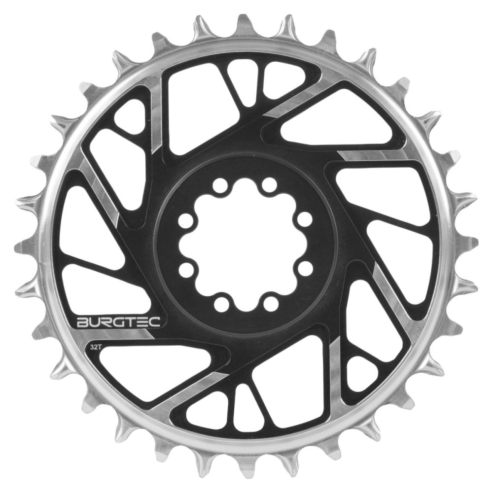 Burgtec 3mm Offset Thick Thin Chainring for SRAM 8-Bolt - 28T - Black, Burgtec Black