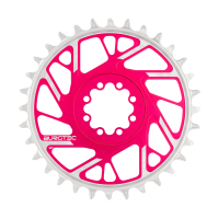 Burgtec 3mm Offset Thick Thin Chainring for SRAM 8-Bolt - 34T - Toxic Barbie Pink