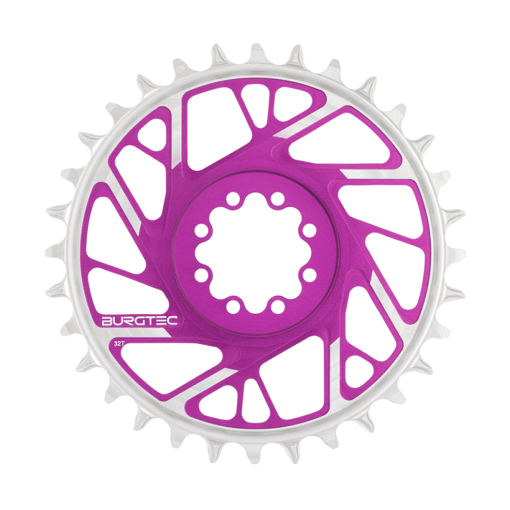 Burgtec 3mm Offset Thick Thin Chainring for SRAM 8-Bolt - 30T - Purple Rain